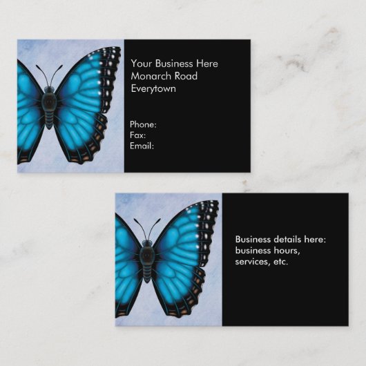 Blauer Morpho Schmetterling Visitenkarte (Vorne/Hinten)