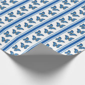 Blauer Morpho-Streifen Geschenkpapier (Ecke)