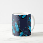 Blauer Morpho Strudel-Schmetterling Kaffeetasse (VorderseiteRechts)