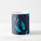 Blauer Morpho Strudel-Schmetterling Kaffeetasse (Mittel)