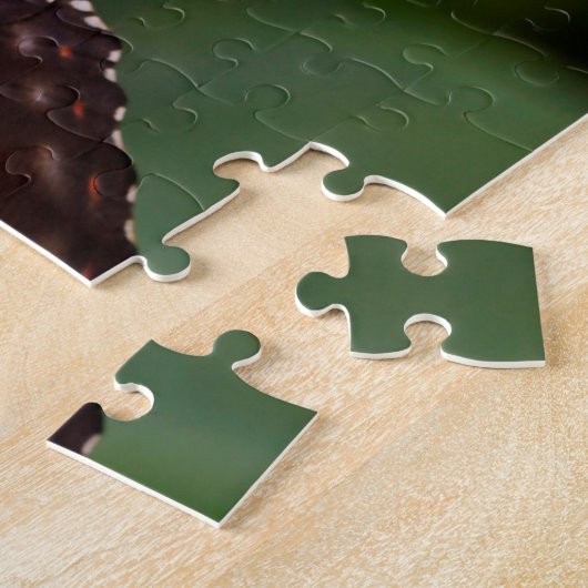 Blauer Morphofalter Schmetterling. Puzzle (Seite)