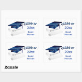 Blauer Mörtel und Diplom, Klasse jedes Jahres Rechteckiger Aufkleber (Blatt)