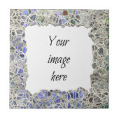 Blauer Mosaik-Rahmen Fliese (Vorderseite)