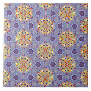 Blauer Moscheen-Hauben-Goldfisch Fliese