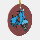 Blauer Motorroller (Vespa) Keramik Ornament (Rechts)