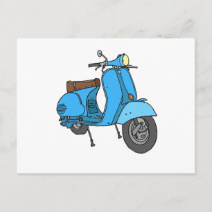 Blauer Motorroller (Vespa) Postkarte