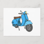 Blauer Motorroller (Vespa) Postkarte (Vorderseite)