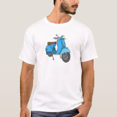 Blauer Motorroller (Vespa) T-Shirt (Vorderseite)