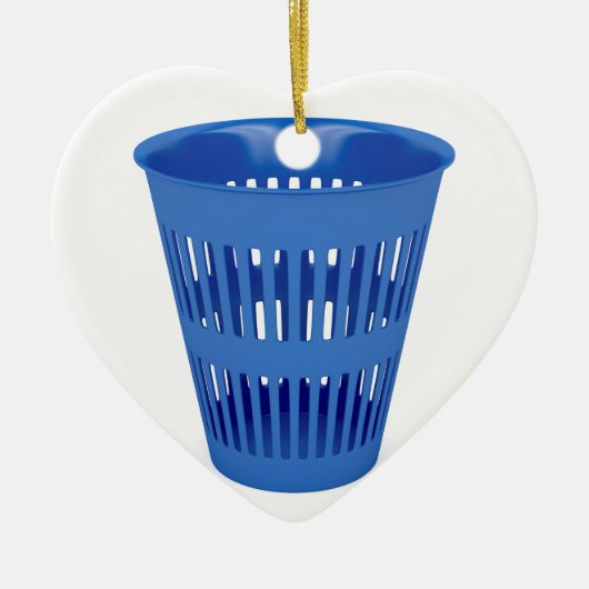 Blauer Mülleimer Keramikornament (Vorne)