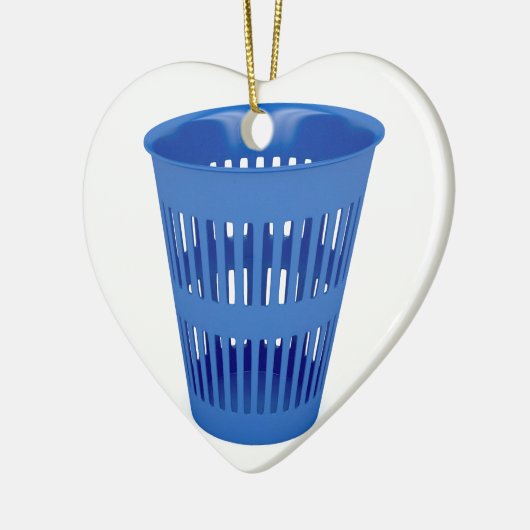 Blauer Mülleimer Keramikornament (Links)