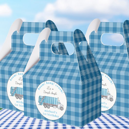 Blauer Müllwagen Geburtstag Personalisiert Geschenkschachtel