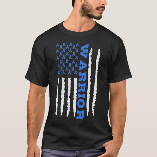 Blauer Multifunktionsleisten-Flag für den Prostata T-Shirt (Vorderseite)