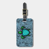 Blauer Muschel-Schildkröte-Gepäck-Umbau Gepäckanhänger (Vorderseite vertikal)