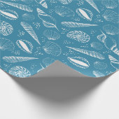 Blauer Muschelmeer Geschenkpapier (Ecke)