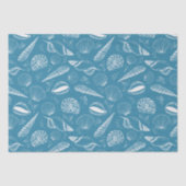 Blauer Muschelmeer Seidenpapier (Vorderseite)