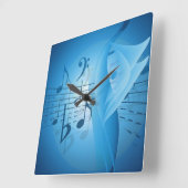 Blauer Musik Quadratische Wanduhr (Winkel)