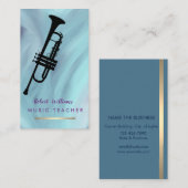 Blauer Musik-Trompete-Instrument-Band-Musiker Visitenkarte (Vorne/Hinten)
