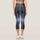 Blauer Muster Akzent Pillow Capri Leggings (Rückseite)