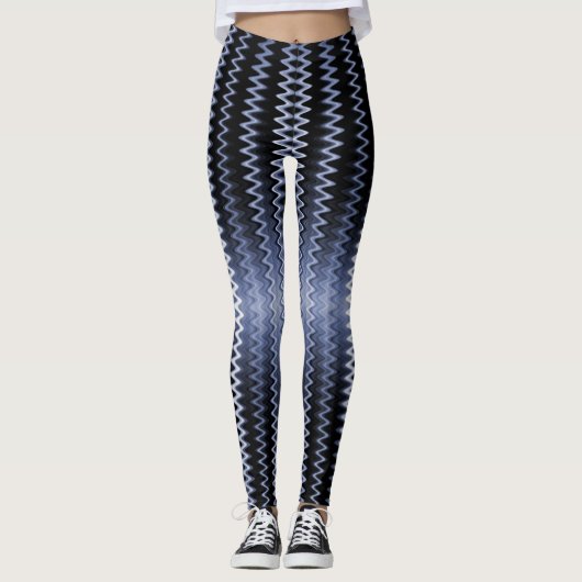 Blauer Muster Akzent Pillow Leggings (Vorderseite)