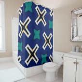 Blauer Musterduschvorhang Duschvorhang (Beispiel)
