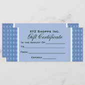 Blauer Mustergutschein (Vorne/Hinten)