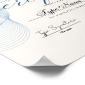 Blauer Nachweis der Fertigstellung, Leistung, herv Poster (Ecke)