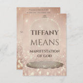 Blauer Name bedeutet Glitzer Rose Süß 16. Einladung (Vorne/Hinten)