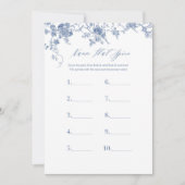 Blauer Name, der Brautparty-Spielkarten für Gewürz Einladung (Vorderseite)