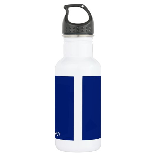 Blauer Name der Libelle Edelstahlflasche (Rückseite)