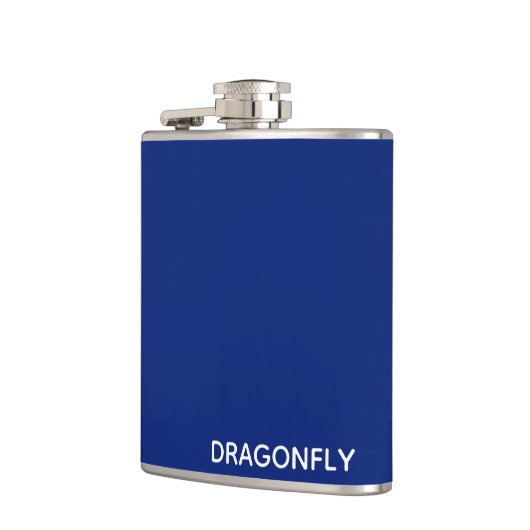 Blauer Name der Libelle Flachmann (Links)