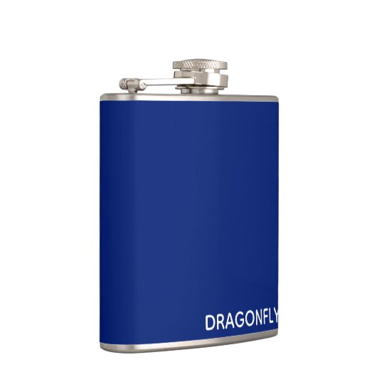 Blauer Name der Libelle Flachmann (Rechts)