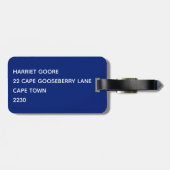 Blauer Name der Libelle Gepäckanhänger (Rückseite horizontal)