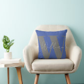 Blauer Name der Throw Pillow Monogram, stylisches Kissen (Stuhl )