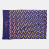 Blauer Name der Wildblume Geschirrtuch (Horizontal)