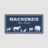 Blauer Name für große und kleine Tiere Namensschild (Vorderseite)