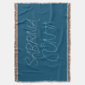 Blauer Name Modern Minimalistisch Schlicht Decke (Vorderseite Vertikal)