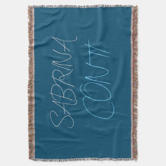 Blauer Name Modern Minimalistisch Schlicht Decke (Vorderseite Vertikal)