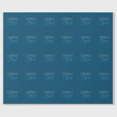 Blauer Name Modern Minimalistisch Schlicht Geschenkpapier (Flach)