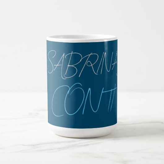 Blauer Name Modern Minimalistisch Schlicht Kaffeetasse (Mittel)