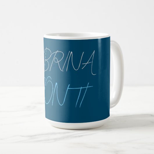 Blauer Name Modern Minimalistisch Schlicht Kaffeetasse (VorderseiteRechts)