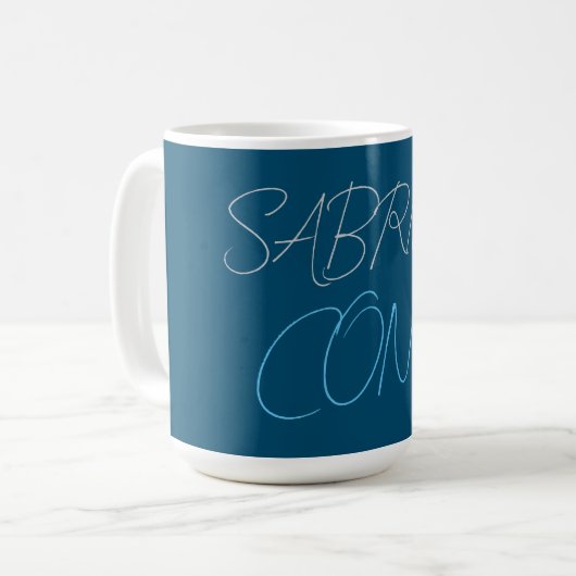 Blauer Name Modern Minimalistisch Schlicht Kaffeetasse (Vorderseite Links)