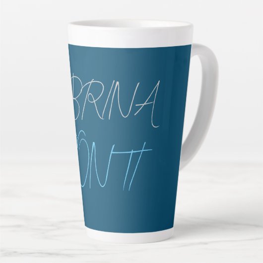 Blauer Name Modern Minimalistisch Schlicht Milchtasse (Rechte Ecke)