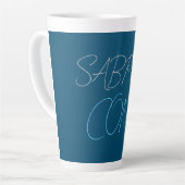 Blauer Name Modern Minimalistisch Schlicht Milchtasse (Linke Ecke)
