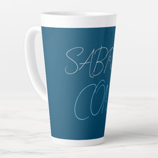 Blauer Name Modern Minimalistisch Schlicht Milchtasse (Linke Ecke)