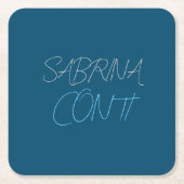 Blauer Name Modern Minimalistisch Schlicht Rechteckiger Pappuntersetzer (Vorderseite)