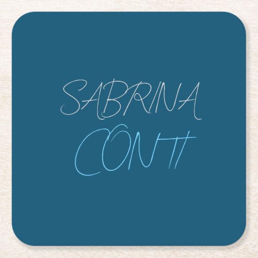 Blauer Name Modern Minimalistisch Schlicht Rechteckiger Pappuntersetzer (Vorderseite)