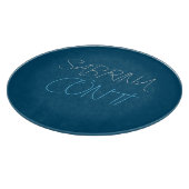 Blauer Name Modern Minimalistisch Schlicht Schneidebrett (Ecke)