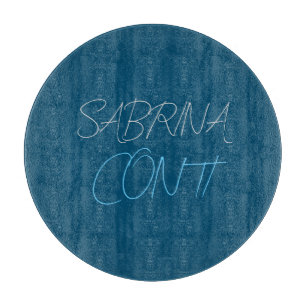 Blauer Name Modern Minimalistisch Schlicht Schneidebrett