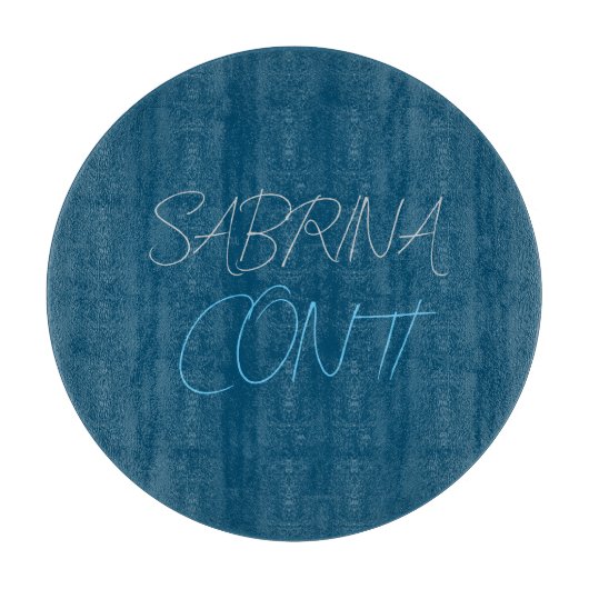 Blauer Name Modern Minimalistisch Schlicht Schneidebrett (Vorderseite)