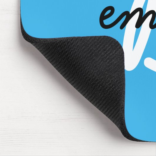 Blauer Name | Modernes Trendy Stilvolles Anfangsmo Mousepad (Ecke)